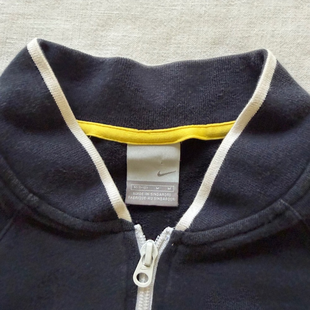 Y2K Nike Girls Navy Blue Full Zip Track Jacket Embroidered Logo M 8-10 - Picture 3 of 7